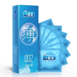 Mingliu Condoms 002 Ultra Thin Natural Latex 30 Pcs Lubricated Smooth Long-lasting for Men Adult Intimate Sex Product