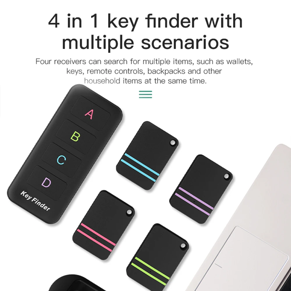 

Anti-lost Wireless Car Key Finder RF Key Locator Pet Tracker Smart Wallet Tracker with RF Transmitter 4 Receiver for Pet Child