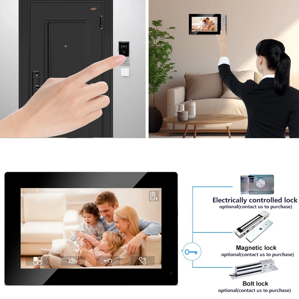 720P Video Intercom System Kit Wired Video Doorbell Phone Rainproof Call Panel IR Camera for Home Villa Building 4 Wires