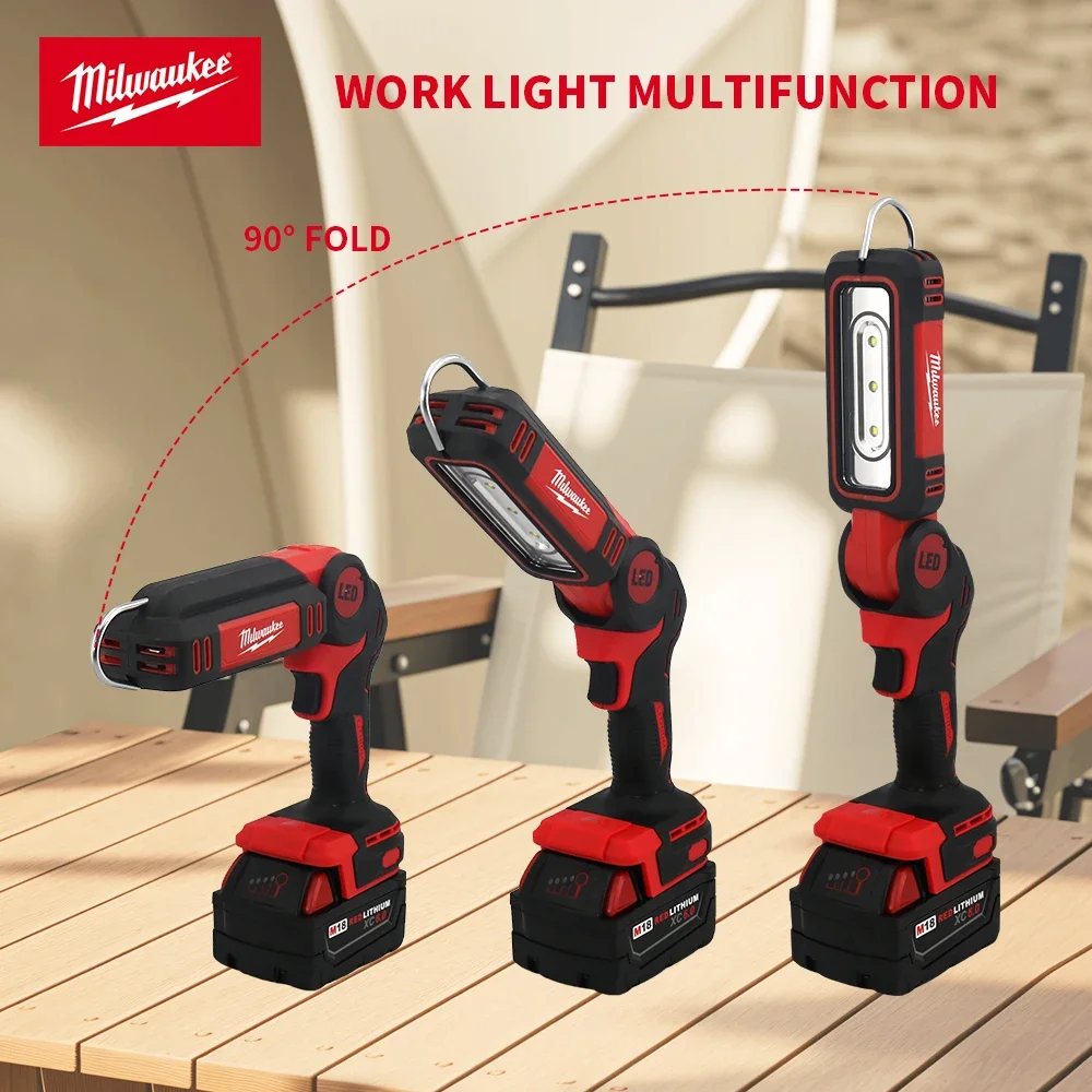 Milwaukee  90° Folding M18 Battery Handheld Cordless Emergency Floodlamp Camping  Light Portable Flashlight Lantern Work Light