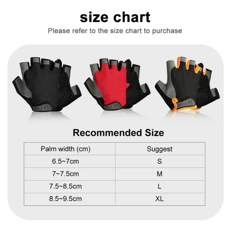 Gants d'entraînement de gymnastique sans doigts pour hommes et femmes, cyclisme, sport, fitness, moto, VTT, anti-brûlure, accessoires de vélo