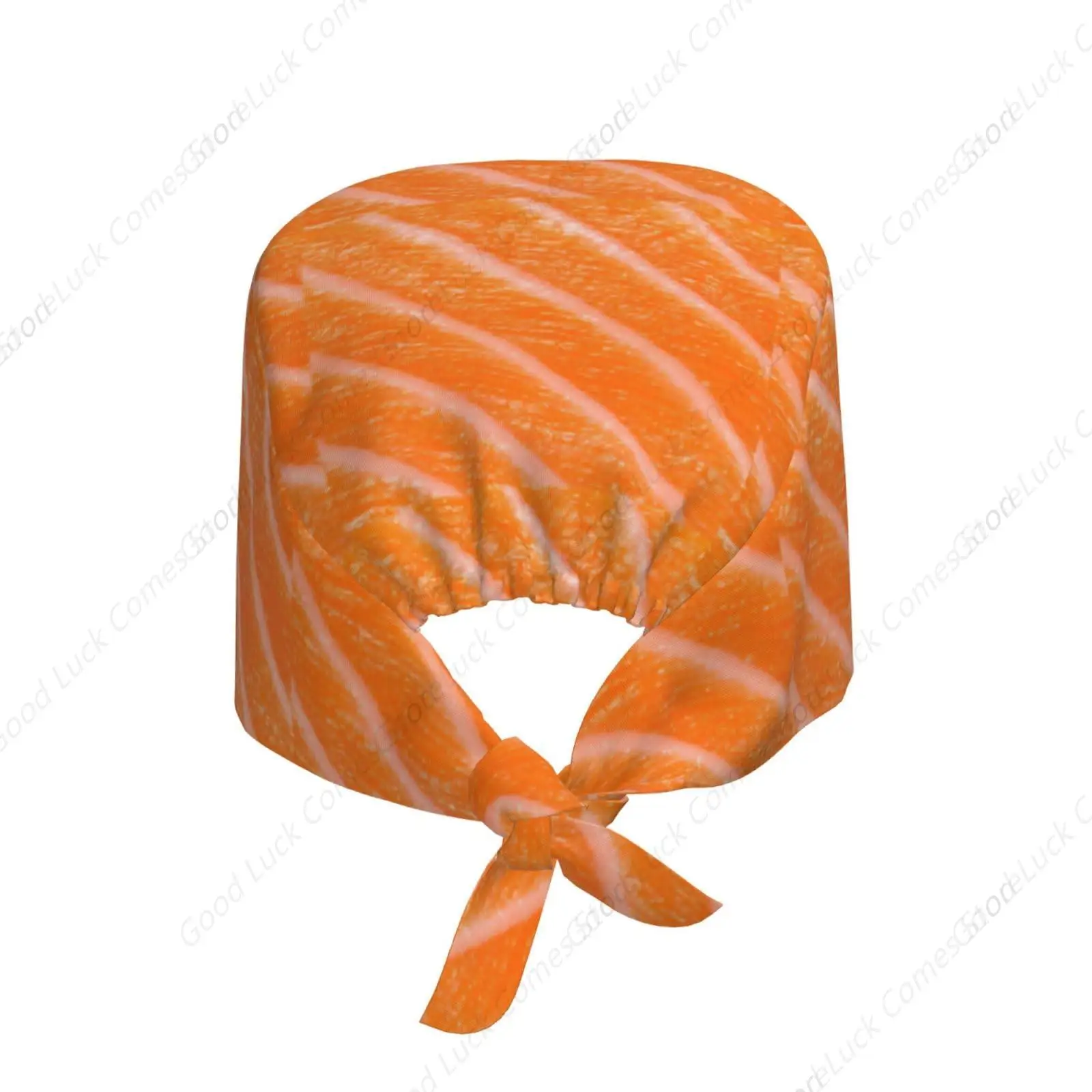 Salmon Sushi Sashimi Work Cap Breathable Turban Hat with Sweatband Adjustable Hats Head Cover for Women Men
