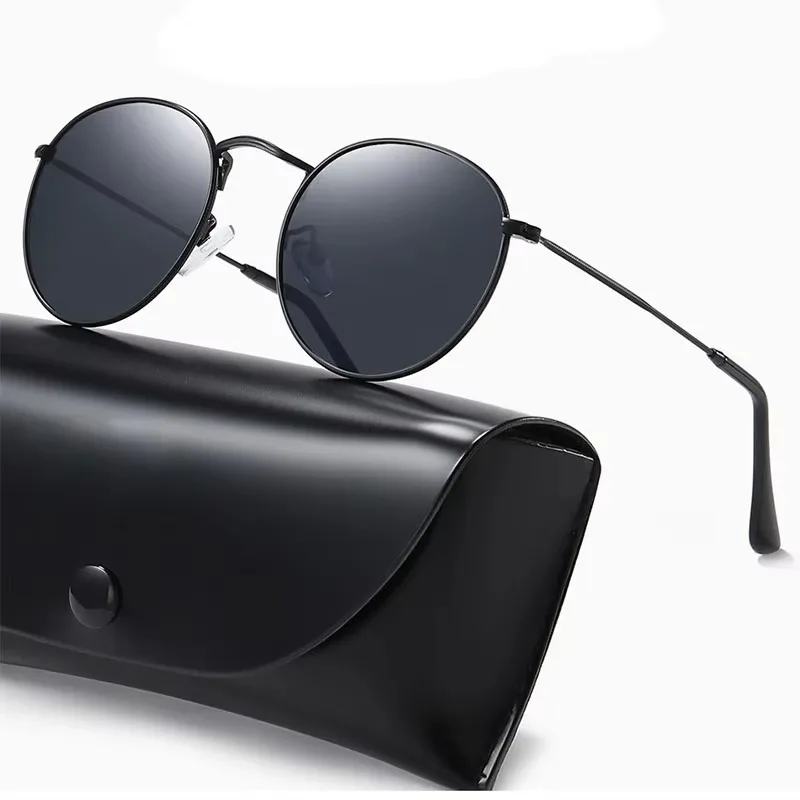 

Овальные солнцезащитные очки в маленькой оправе для женщин и мужчин, винтажные ретро-роскошные дизайнерские мужские и женские черные, желтые очки для вождения, очки 2025