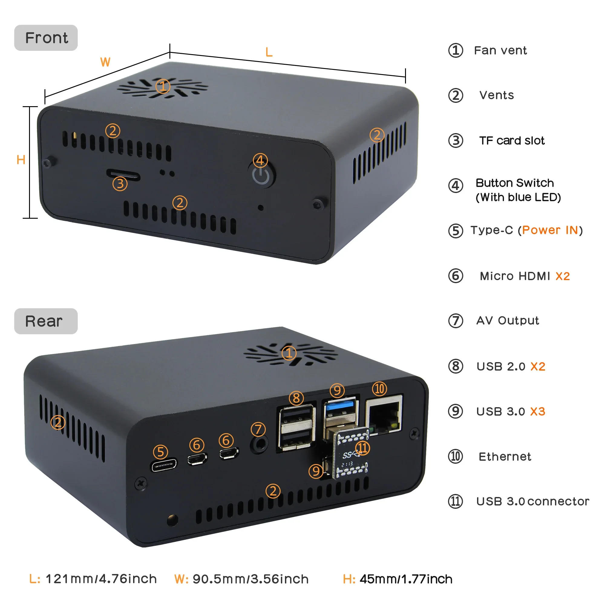 Naspi 2.5 Inch Sata Hdd/Ssd Nas Case Opslag Kit Voor Raspberry Pi 4 (Ondersteuning Max. 9.8Mm Dikte Hdd/Ssd)