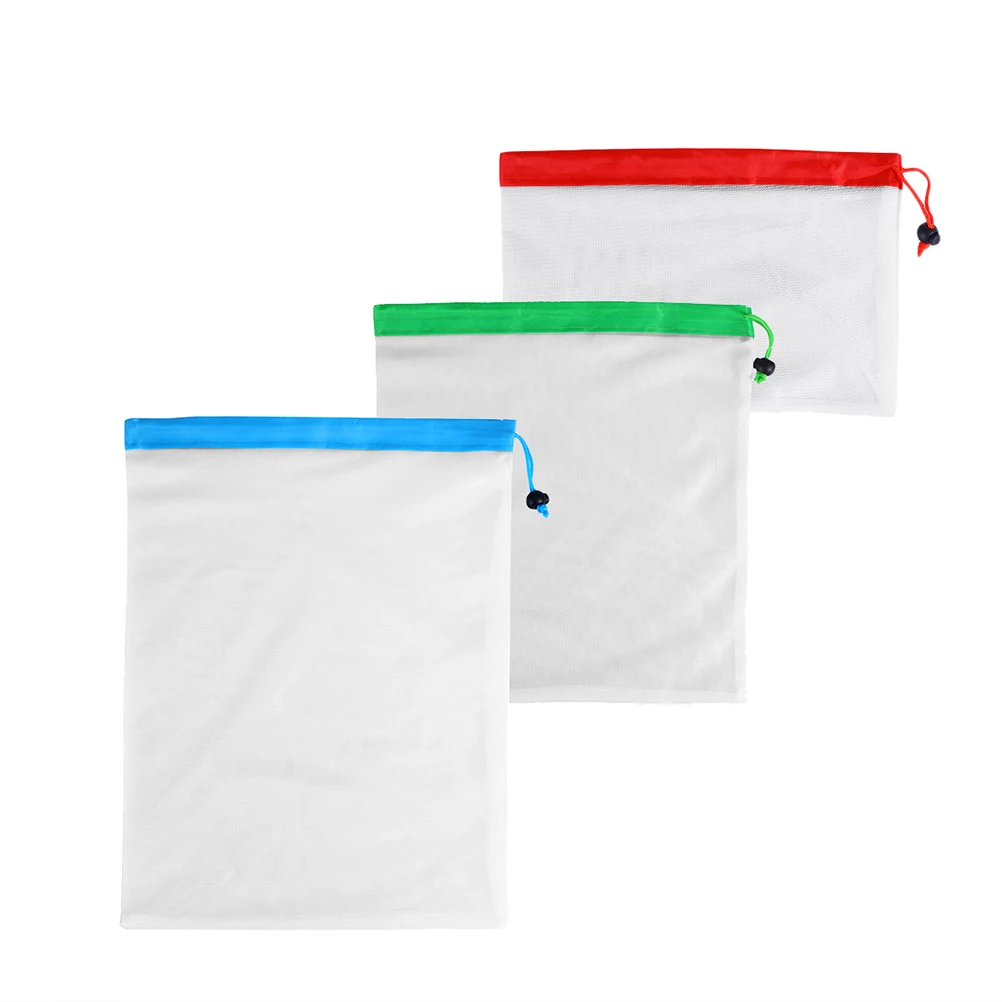 

5Pcs 8 Inches Reusable Mesh Produce Bags Washable Eco Friendly Bags for Grocery Shopping Storage Fruit Vegetable Toys (Red)