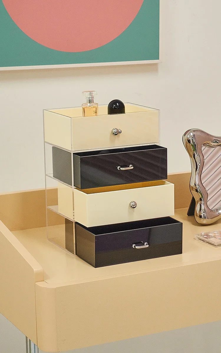 

Nordic dust-proof desktop storage box small bedroom dresser lipstick cosmetics storage box