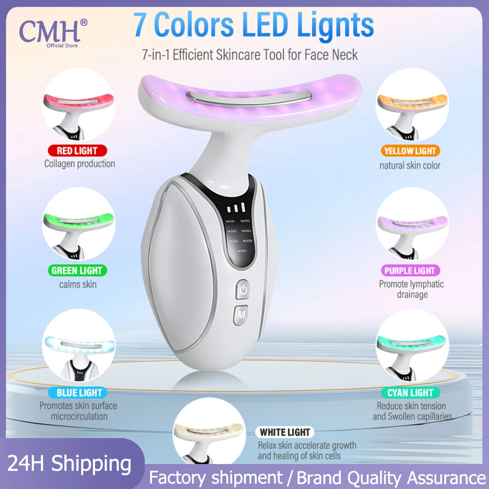 CMH Face Massager Anti Wrinkle Skin Microcurrent RF Neck Face Beauty Instrument Facial Lifting Machine Tighten Sagging Skin Care