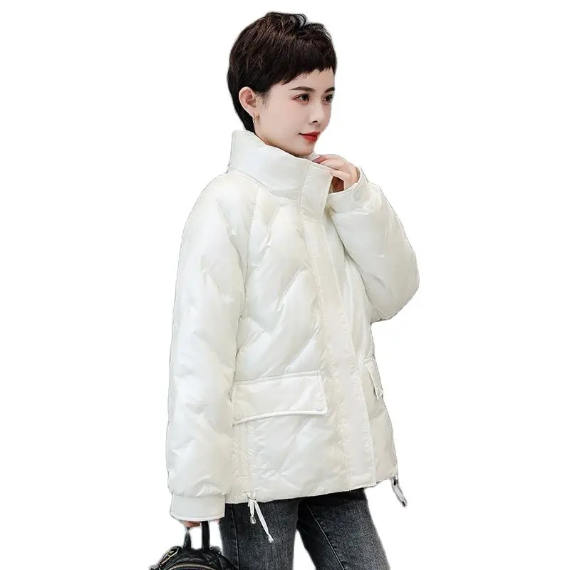 

Puffer Coat Glossy Down Cotton Jacket Women's Autumn Winter Overcoat Parkas 2022 New Loose Bread Outerwear Thick Padded Jackets