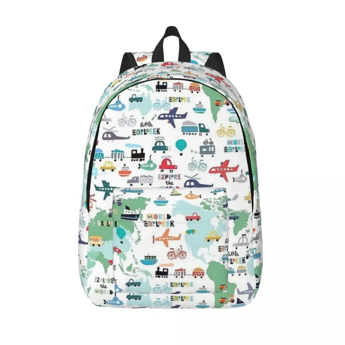 Explore The World Cute Transportation Map Backpack for Men Women High School Hiking Travel Daypack Laptop Shoulder Bag Gift