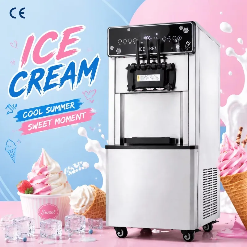 Touch Screen Ice Cream Filling Machine 22-32L/H Commercial  Soft Ice Cream Maker  Machine for Frozen Food