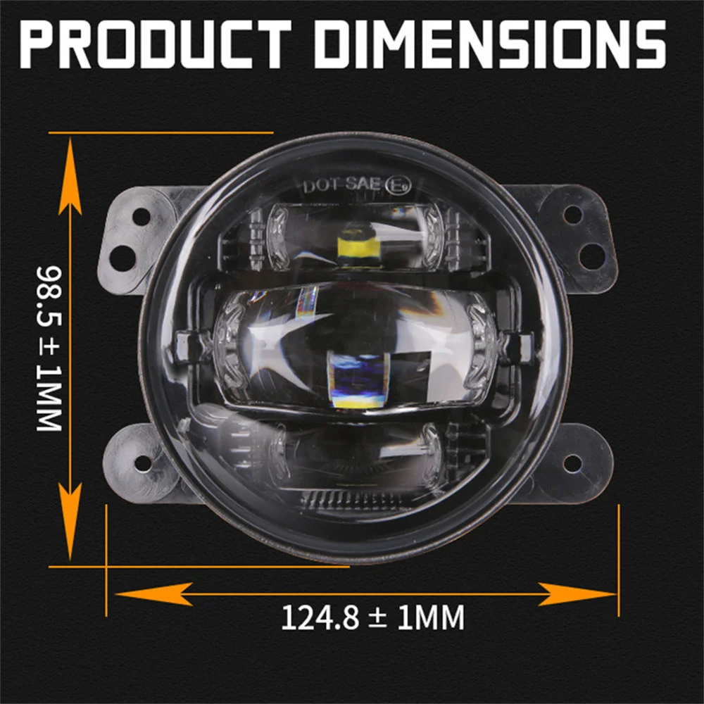 2pcs 4inch Round LED Fog Light Off Road Fog Lamps For Jeep Wrangler JK TJ LJ Hummer H1 H2 Dodge Chrysler Front Headlight