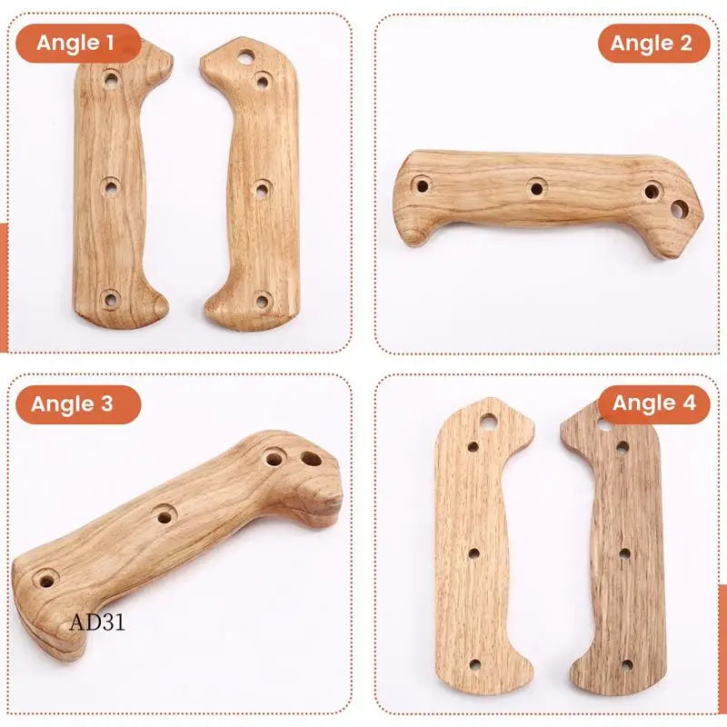 

New-1 Pair Natural Solid Wood For Bk2 Knife Handle With Screw Handle Grips DIY Accessories Grips DIY Accessories Huanghua Pear