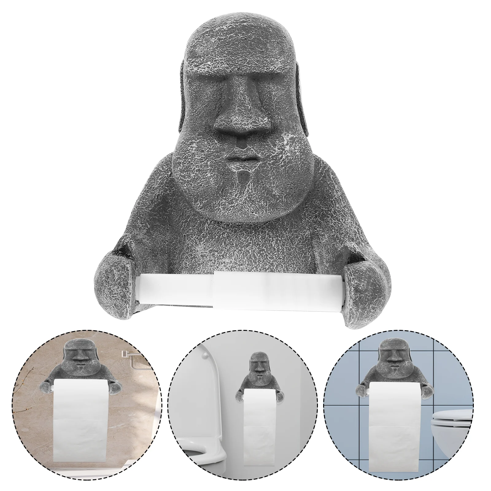 

3D Three-dimensional Tissue Box British Portrait Stone Desktop Paper Towel Holder Toilet Household Mount Rack