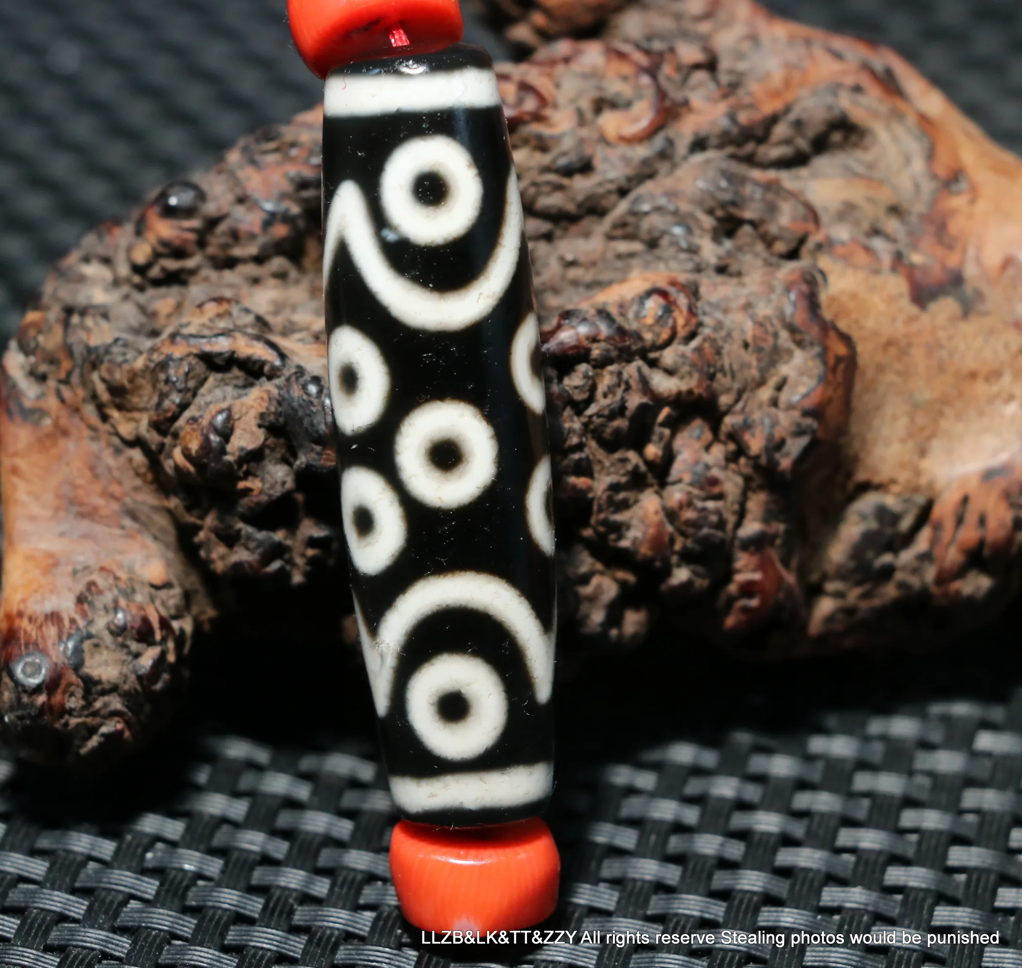 Unique Pattern Treasure Energy Tibetan Old Oily Agate 15 Eyed Master Big dZi Bead Pendant Talisman Lkbrother UPD230106a2