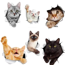 LYKX 3D Cat Stickers Breakout Siamese for Wall Fridge Toilet Diary Stationery Album Flakes Scrapbookin