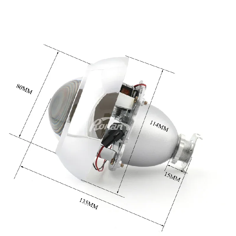 RONAN 3.0 Metal Super HID Bi xenon Projector lenses Headlight H1 with Shrouds Headlamps for H1 H4 H7 Car Styling Automobiles