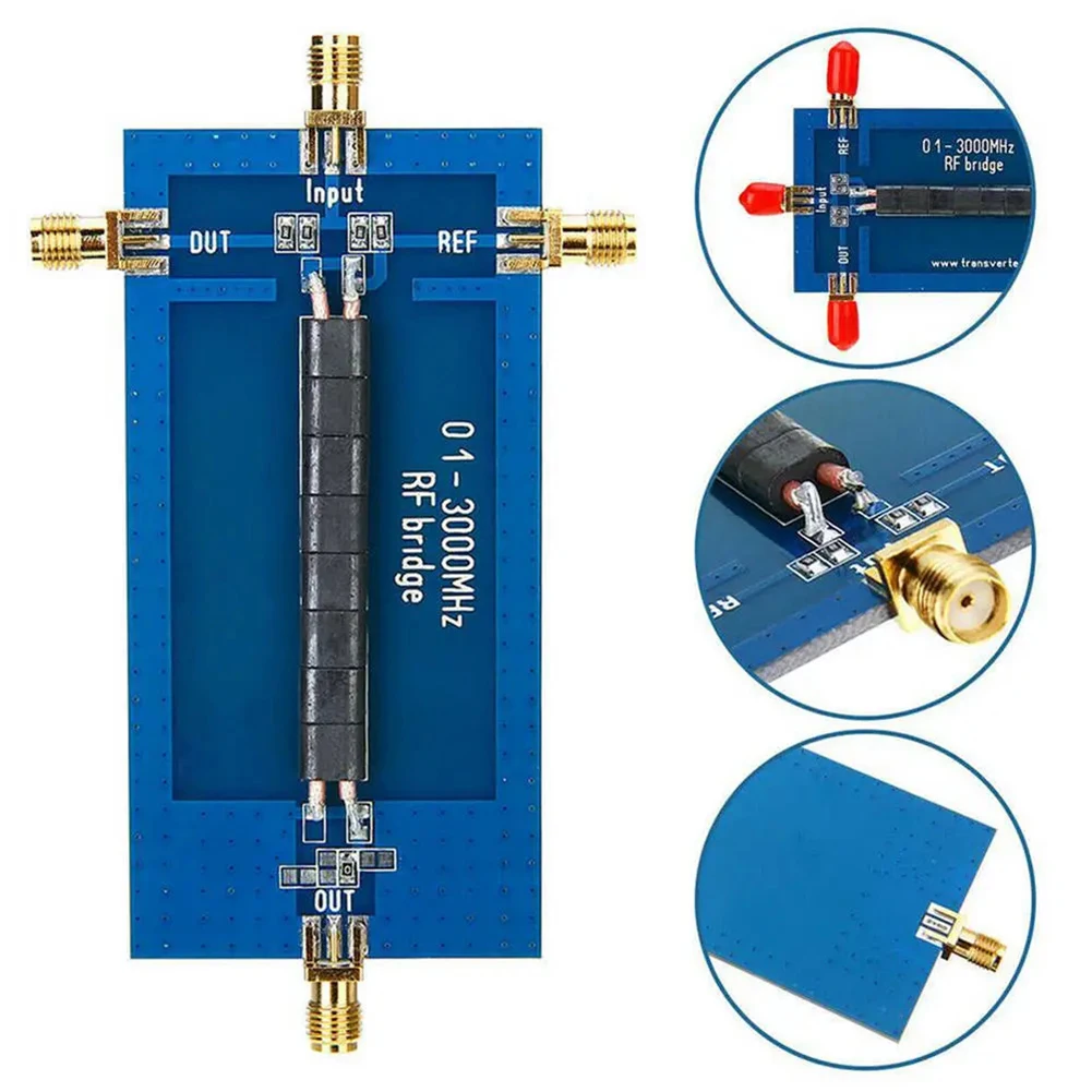 RF SWR Reflection Bridge 0.1-3000MHZ Aerial Analyzer VHF UHF VSWR Return Loss PCB Circuit Board SMA Reflective Bridge