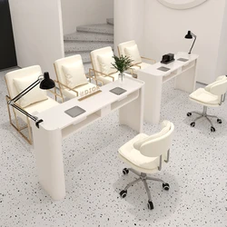 Kawaii Workstation Manicure Table Professionals White Designer Modern Nail Desk Nordic Aesthetic Nagel Tafel Nail Spa Furniture