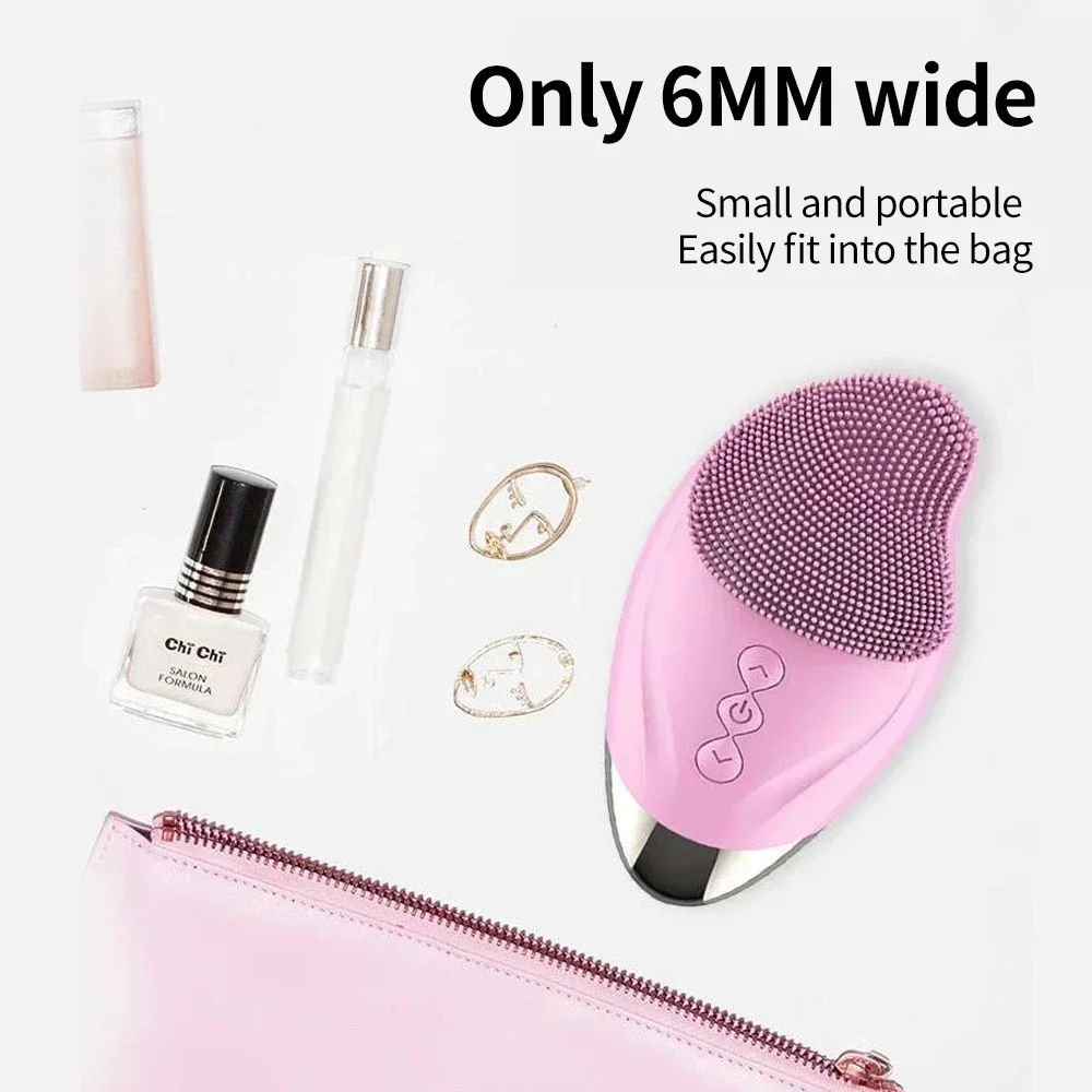 USB Facial Silicone Cleansing Brush Massage Face Deep Cleaning Pores Skin Health Care Device Cosmetic Instrument Rechargeable