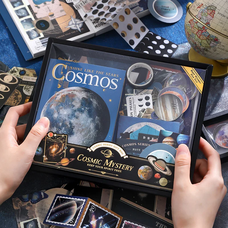 

154 Pcs/Box Starry Sky Handbook Gift Boxes, School Student Reward Gifts, Children's Gifts, Scrapbooking Supplies, Stationery Set