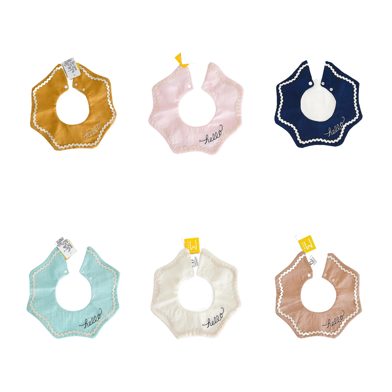 

Детские водонепроницаемые нагрудники с вышивкой, набор из 6 штук (желтый/розовый/темно-синий/светло-зеленый/бежевый/кофейный)