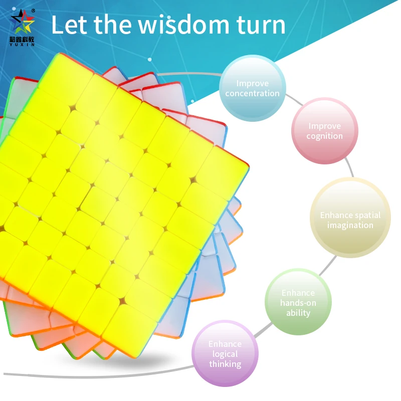 YuXin ブラックキリン 7 × 7 × 7 キューブプロフェッショナルスピードパズル子供のおもちゃギフト Speedcube オリジナルマジックキューブ特別なベース