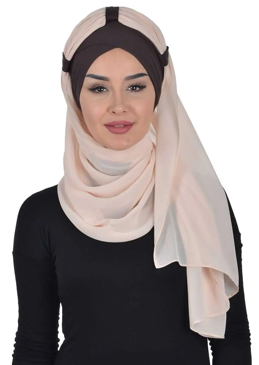 Chal de gasa de algodón peinado marrón