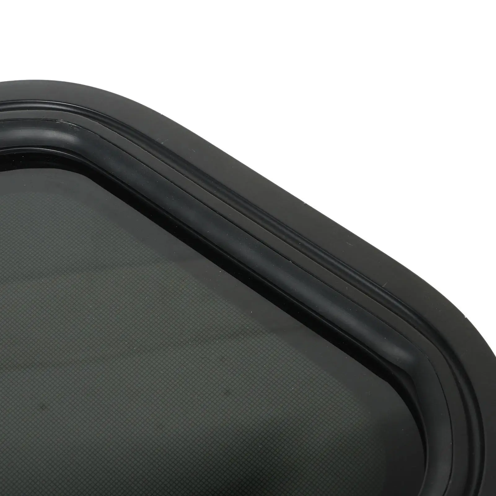 900x300mm Black Tempered Glass RV Window with Round Angles - Aluminum Alloy Shade for Trailers