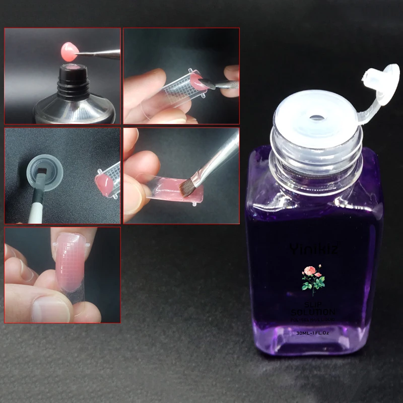 30ml Liquid Slip Solution Quick Gel Nails Permanent Clear Acrylic Nail Art Extension Gel Soak Off Manicure Nail Art Tools