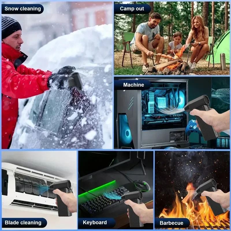 New 130000 RPM High-speed Turbo Fan for Blower, Wireless Dust Blower, Outdoor Portable Brushless Motor, Handheld Violent Fan