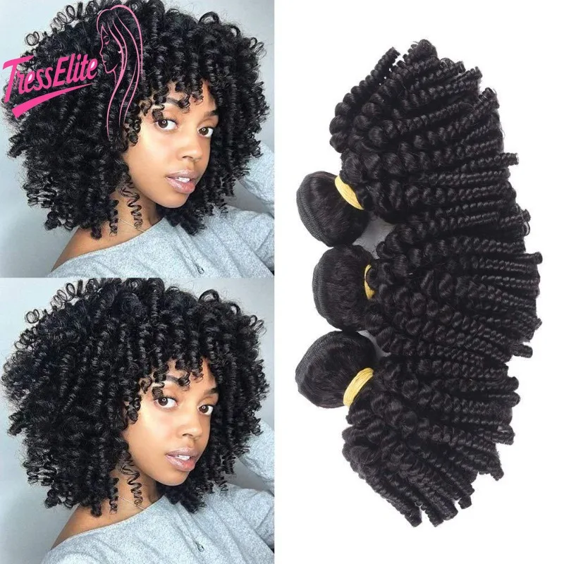 

Афро-кудрявый вьющийся парик с пружинным рулоном, упругий изогнутый пучок волос для женщин, натуральный цвет, наращивание человеческих волос, бразильский девственный Реми