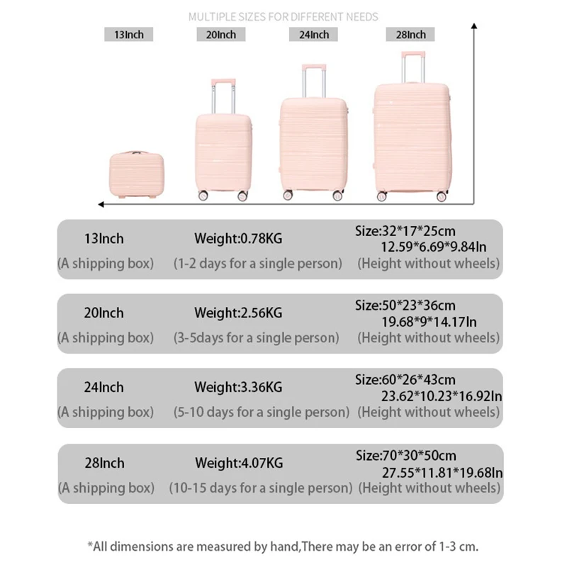 Bagagem 4 peça Define Mala de viagem Moda Carry-on Sacos de Viagem 13/20/24/28 "polegada Rolamento Bagagem Senha Trolley Caso Mala