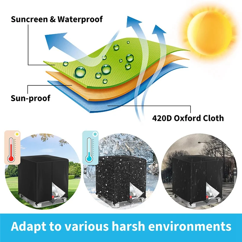 AF90-1000L Waterproof Dustproof Tank Cover Rainwater Tank Oxford Cloth UV Protection Cover Garden Water Tank Cover