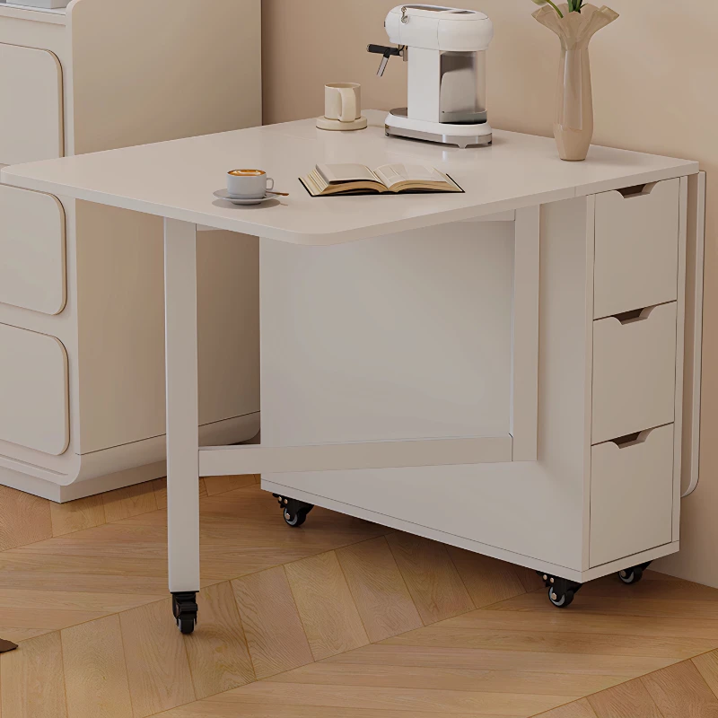Mesa de jantar à prova d'água para apartamento, design nórdico branco, família, mesa de jantar multifuncional dobrável, móveis Tavoli Da Pranzo