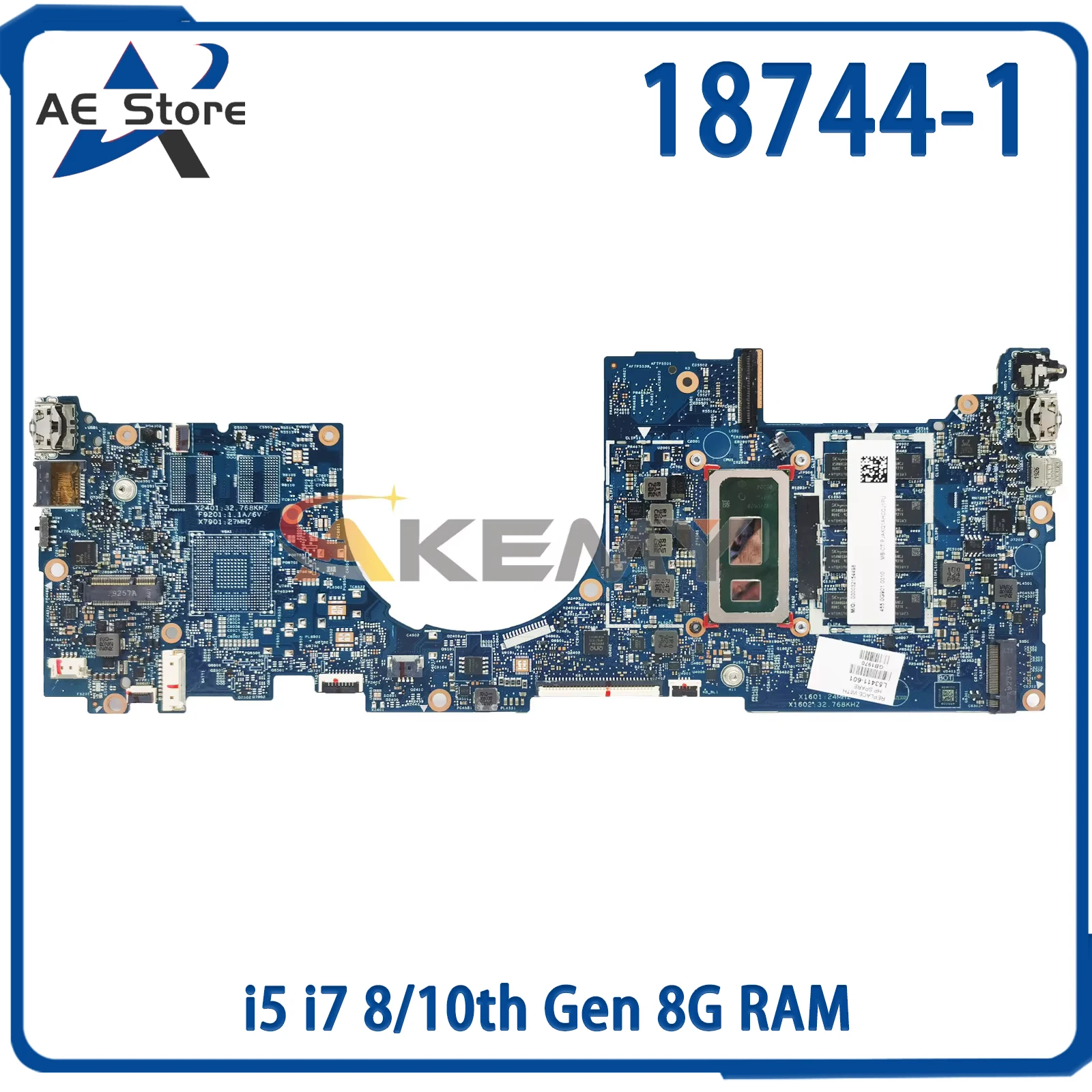 

AE 18744-1 Laptop Motherboard For HP 13-AQ L53413-601 L53411-601 Notebook Mainboard i5 i7 8/10th Gen 8G RAM Full Tested