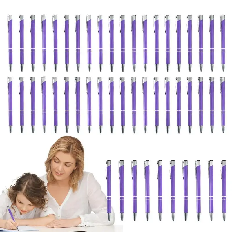 

Professional Pen 50x Metal Writing Pen Multi-functional Fashionable Stationery With Silver Clip Writing Pencil For Business