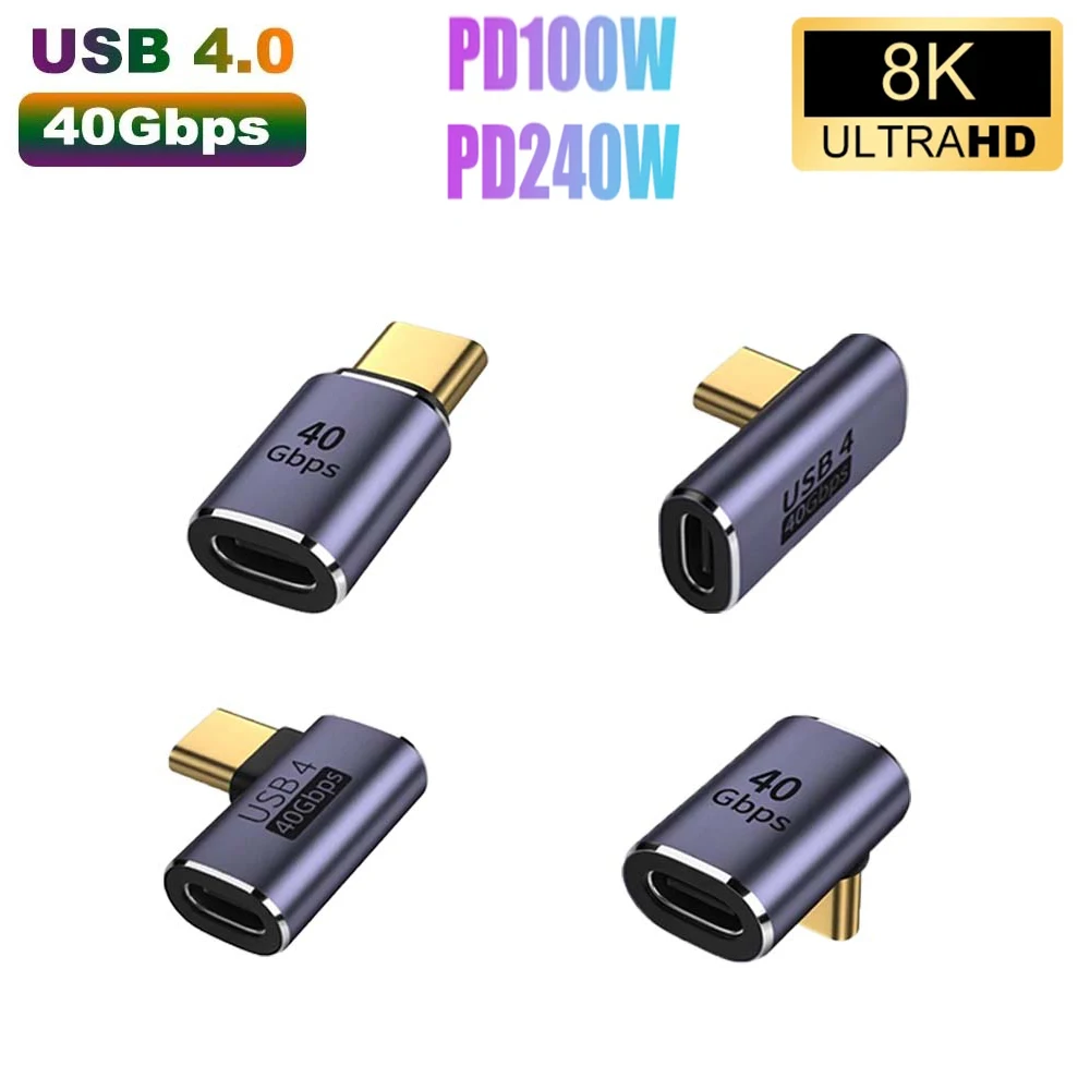 USB C 240W 40Gbps Charger Connector USB 4.0 PD 100W 8K@60Hz High Speed Adapter Type C Male To Female For Macbook Laptop PC