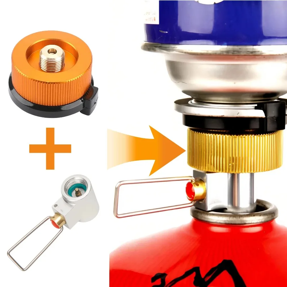 Outdoor Camping Stove Burner Adaptor Split Type Furnace Converter Connector Gas Cartridge Tank Cylinder Adapter Camp Supplies
