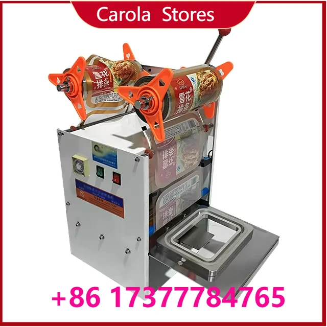 Semi-Automatic Hand Press Commercial Sealing Machine, Heat Sealer for Plastic Box Fresh-Keeping Film Roll Daily Commodity