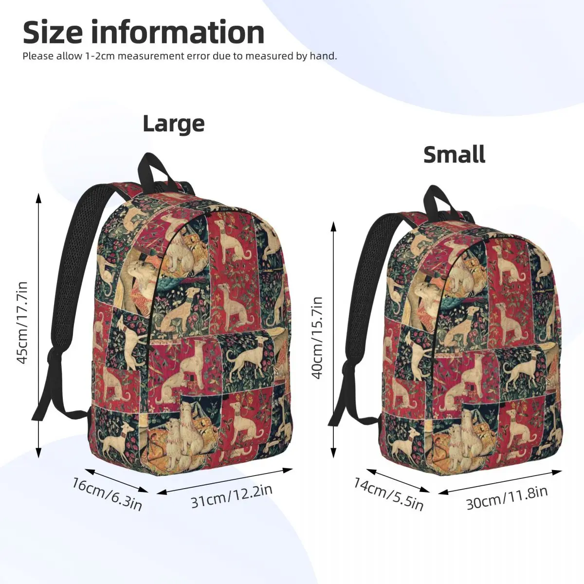 Medieval Greyhound Canvas Backpacks for Women Men School College Student Bookbag Fits 15 Inch Laptop Whippet Sighthound Dog Bags