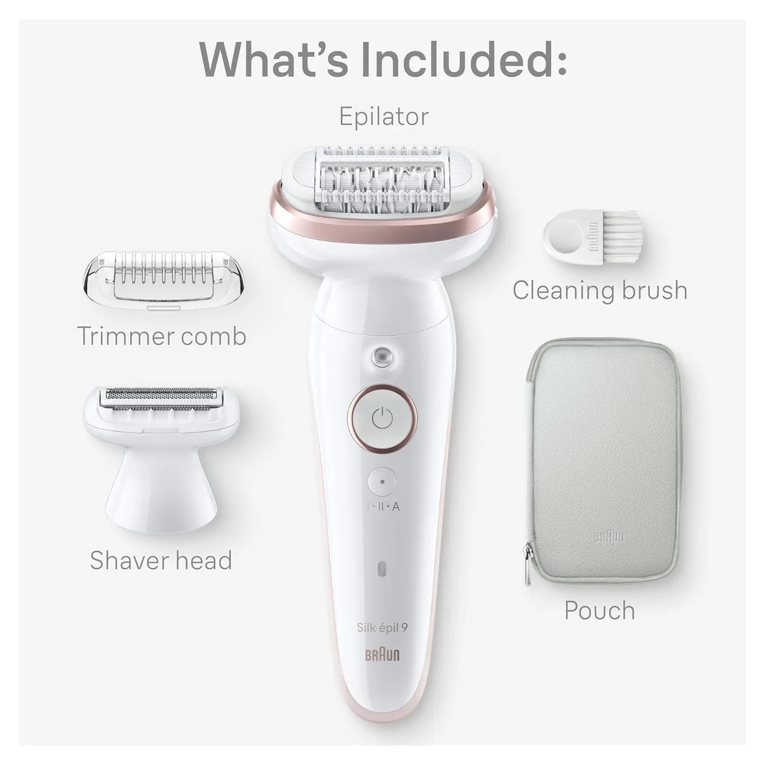 Epilator Silk-épil 9, Hair Removal Device, Women Shaver & Trimmer, Pivoting Head, Wet and Dry Epilator, Includes Shaver He