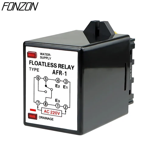 Imagen 2 del producto AFR-1 AC220V 380V relé de nivel interruptor de nivel sin flotador controlador de nivel de agua interruptor bomba cambia automáticamente con Base
