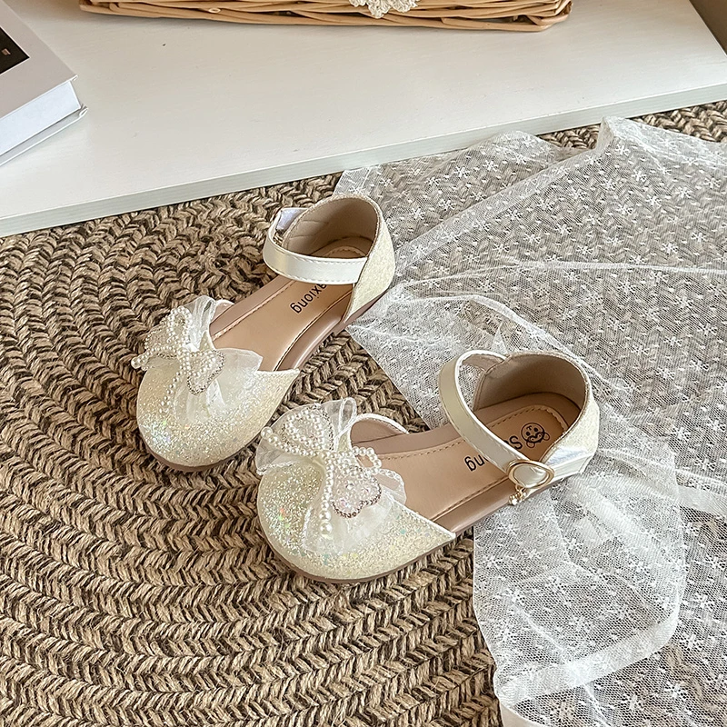 

Girls Dance Dress Shoes Sweet Lace Bows Kids Princess Shoes for Party 2026 Summer New Children Sandals Korean Style Versatile