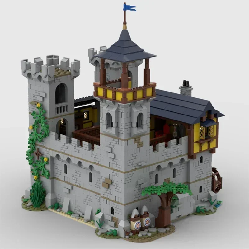 Middeleeuwse Fortress Model Moc Bouwstenen Black Falcon Castle Technologie Modulaire Blokken Geschenken Kerst Speelgoed DIY Sets Montage