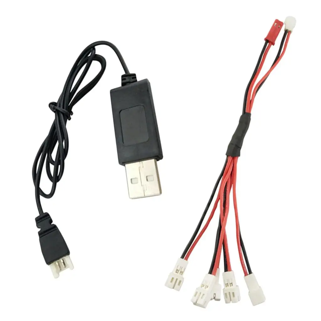 Cable de carga de batería li-po 5 en 2 y línea de carga USB 2,0 para Dron RC