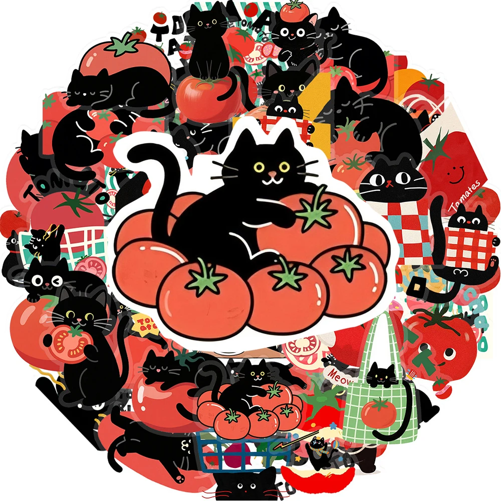 

10/30/50pcs Cute Animal Tomato Cat Graffiti Sitckers Funny Waterproof Decals Luggage Phone Motorcycle Kawaii Cartoon Sticker Toy