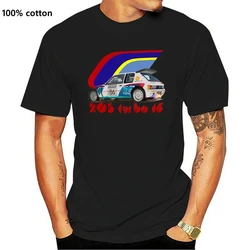 Tee Shirt 1986 T16 French car fans 205 Turbo 16 E2 Group B T-Shirt Rallye Rally car Custom T-shirt 2024 New Fashion Cool funny