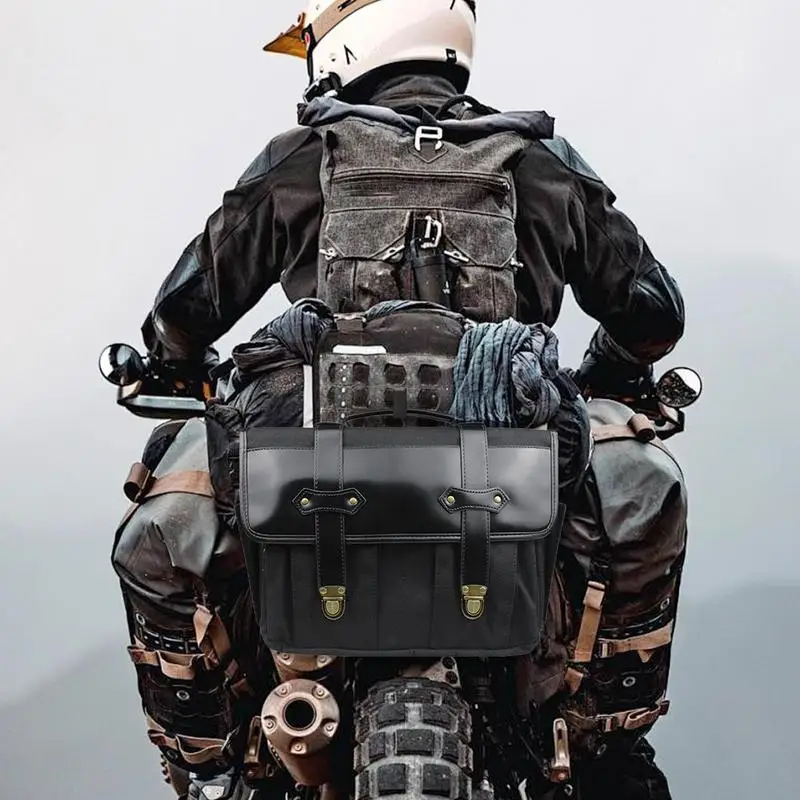 Motorcycle Side Bag Waterproof Side Bags Motorcycle Storage Bags Motor Saddle Pannier Bag Vintage Adjustable Motorcycle