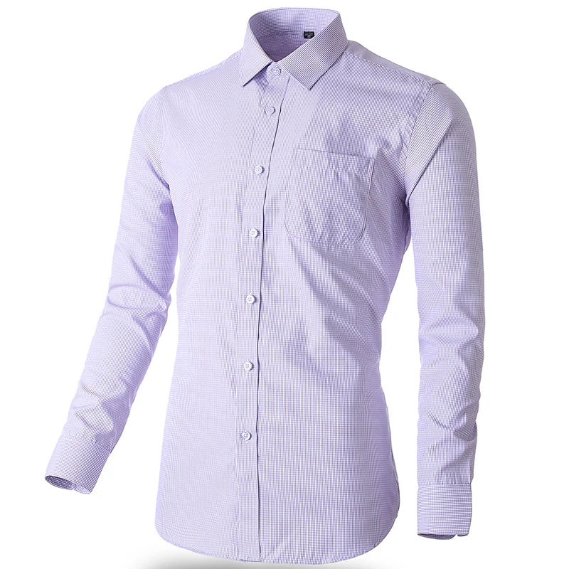 Camisa Formal de manga larga con bolsillos para hombre, camisa profesional clásica de oficina de negocios, talla grande S ~ 8XL