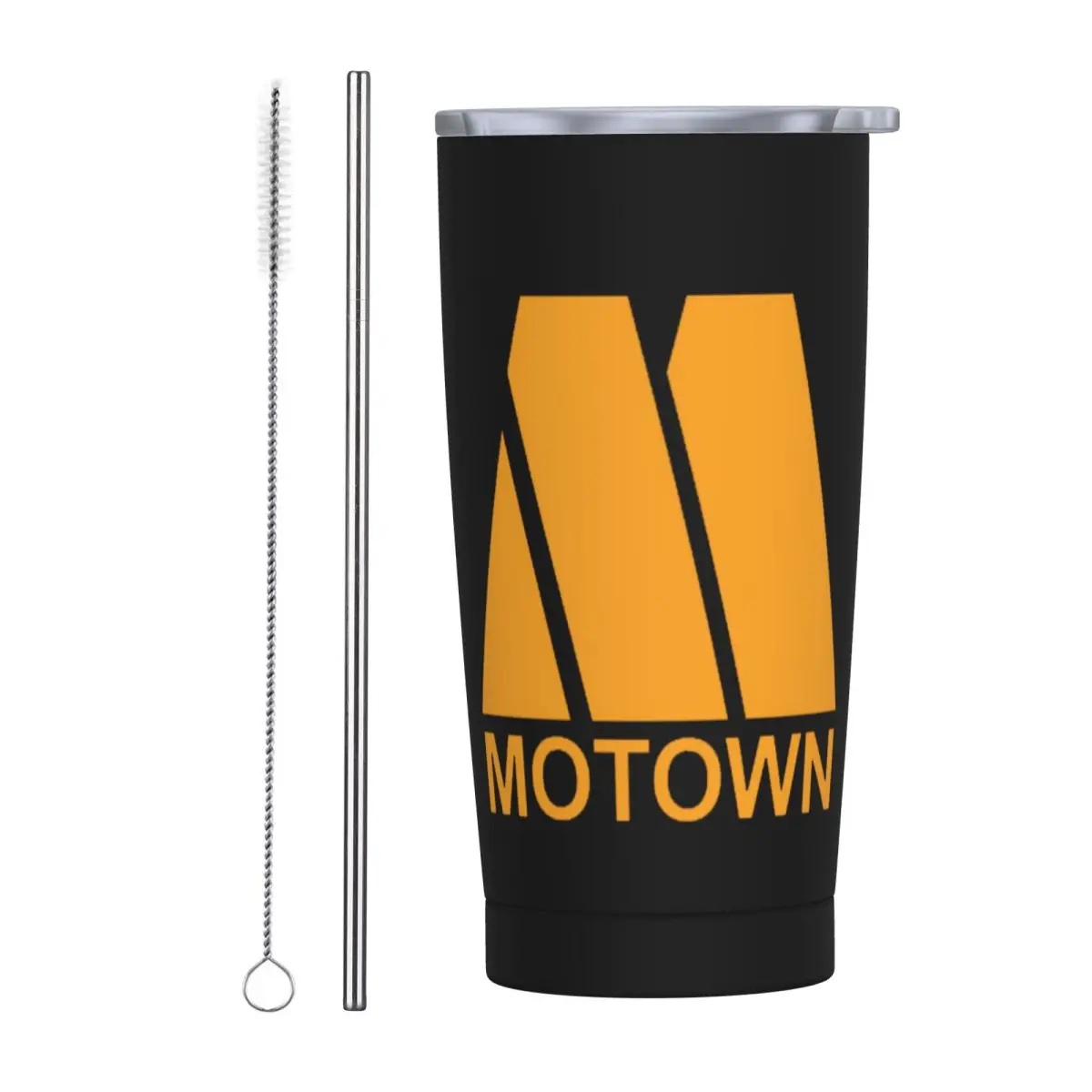 Motown Tamla Detroit Soul U.S.A Pop Music Sixties Stainless Steel Tumbler Insulated Mugs Thermal Cold Bottle Straw With Lid 20oz